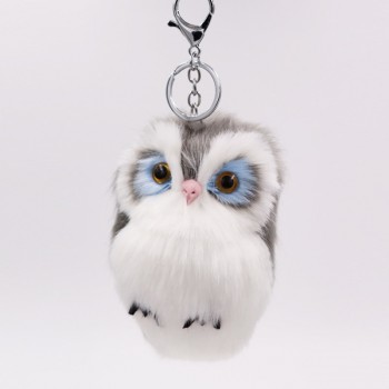 Mini Plush Real Life owl Fur Ball keychain Cute Fashion Kids Plush Dolls Pom Pom Soft fluffy Charm Baby For Girls Women gift