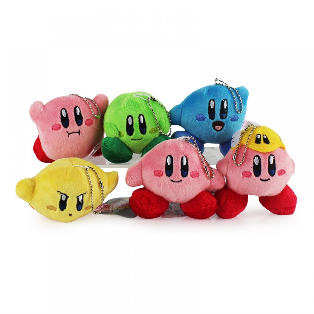 6 Styles 7cm Kawaii Star Kirby Plush Toys Cute Keychains Small Pendant Dolls For Bags Kids Gifts