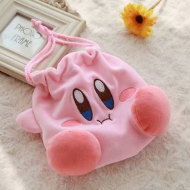 1 Pc Lovely Kirby Star Plush Purse Kirby Plush Drawstring Pocket Drawstring Bag Plush Coin Bag Coin Purse for Girls Plush Toy