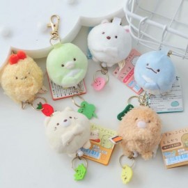 1 Pc Kawaii Japan Corner Biology Flexible KeyChain Sumikko Corner Animal Cartoon Plush Toy Keychain Pendant Bag Ornaments