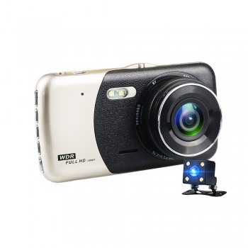 DVRs Mini Car DVR Dual Lens Video 4inch Recorder Parking Car Camera Dash Cam Full HD 1080P Night Vision Auto Black DVR camera