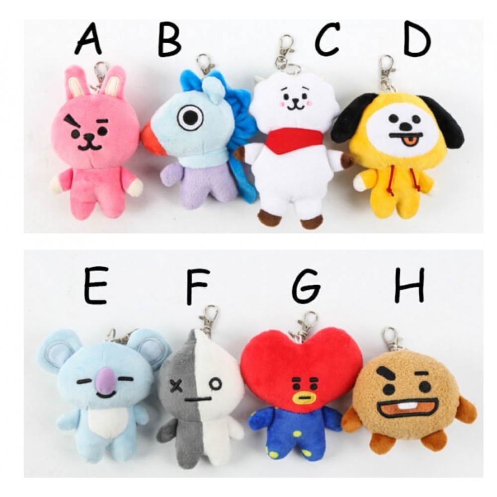 Kpop Home Bangtan Boys BTS bt21 Vapp Key Chain Plush Doll TATA VAN COOKY CHIMMY SHOOKY KOYA RJ MANG