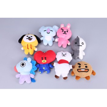 Kpop Home Bangtan Boys BTS bt21 Vapp Key Chain Plush Doll TATA VAN COOKY CHIMMY SHOOKY KOYA RJ MANG