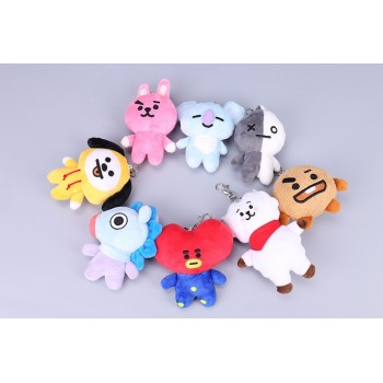 Kpop Home Bangtan Boys BTS bt21 Vapp Key Chain Plush Doll TATA VAN COOKY CHIMMY SHOOKY KOYA RJ MANG