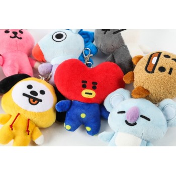 Kpop Home Bangtan Boys BTS bt21 Vapp Key Chain Plush Doll TATA VAN COOKY CHIMMY SHOOKY KOYA RJ MANG
