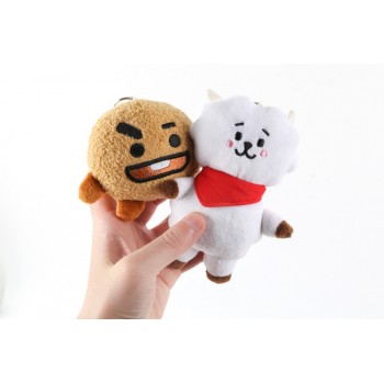 Kpop Home Bangtan Boys BTS bt21 Vapp Key Chain Plush Doll TATA VAN COOKY CHIMMY SHOOKY KOYA RJ MANG