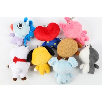 Kpop Home Bangtan Boys BTS bt21 Vapp Key Chain Plush Doll TATA VAN COOKY CHIMMY SHOOKY KOYA RJ MANG
