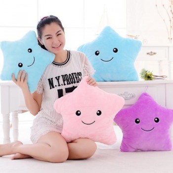 Okus Baby Luminous Pillow Star Cushion Colorful Glowing Pillow Plush Doll Led Light Toys Gift For Girl Kids Christmas Birthday