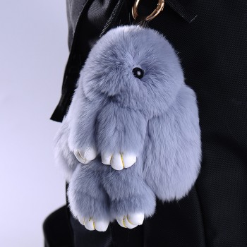 Cute kawaii keychain Rabbit Fur Plush Keychain Women Trinket Hare Car Key Holder Dolls Bag Charms Gift Plush toys for children