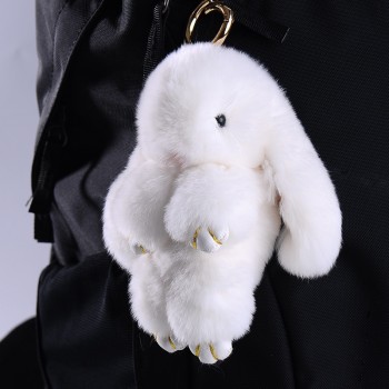 Cute kawaii keychain Rabbit Fur Plush Keychain Women Trinket Hare Car Key Holder Dolls Bag Charms Gift Plush toys for children