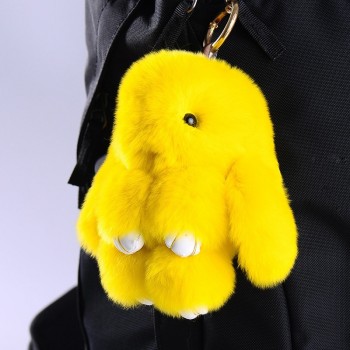 Cute kawaii keychain Rabbit Fur Plush Keychain Women Trinket Hare Car Key Holder Dolls Bag Charms Gift Plush toys for children