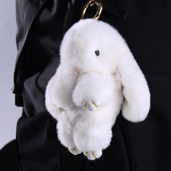 Cute kawaii keychain Rabbit Fur Plush Keychain Women Trinket Hare Car Key Holder Dolls Bag Charms Gift Plush toys for children