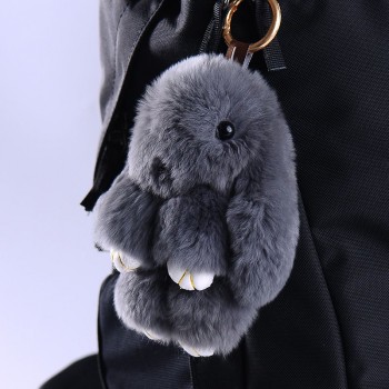 Cute kawaii keychain Rabbit Fur Plush Keychain Women Trinket Hare Car Key Holder Dolls Bag Charms Gift Plush toys for children
