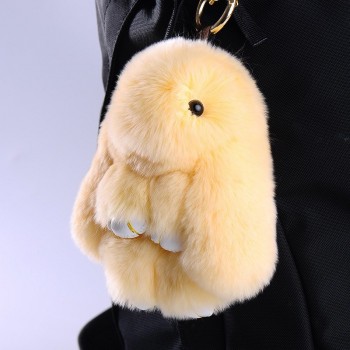 Cute kawaii keychain Rabbit Fur Plush Keychain Women Trinket Hare Car Key Holder Dolls Bag Charms Gift Plush toys for children