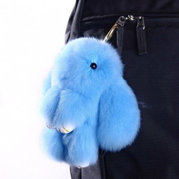 Cute kawaii keychain Rabbit Fur Plush Keychain Women Trinket Hare Car Key Holder Dolls Bag Charms Gift Plush toys for children