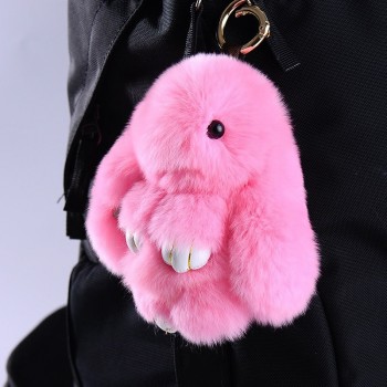 Cute kawaii keychain Rabbit Fur Plush Keychain Women Trinket Hare Car Key Holder Dolls Bag Charms Gift Plush toys for children