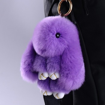 Cute kawaii keychain Rabbit Fur Plush Keychain Women Trinket Hare Car Key Holder Dolls Bag Charms Gift Plush toys for children