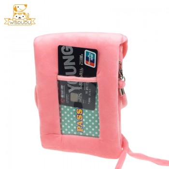 Cute Plush Purse Bags Pink Panther Coin Pouch Naughty Leopard Wallet Dolls Stuffed Toys Kawaii Cartoon Animals Cover Girls Gifts
