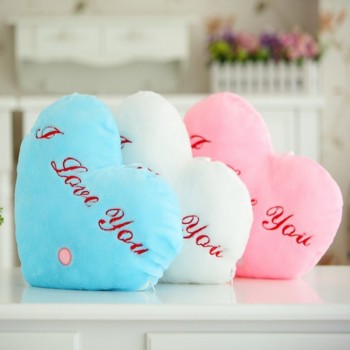 Heart Shaped Pillow Plush Light - Up Toys Glowing Toys With English Letter Kids Gift for Girl Friend Stuffed Pillow