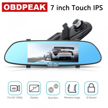 7 Inch 1080 HD  IPS Touch Screen Car DVR Full HD 1080P Video Recorder Dual Dash Camera Mirror Rear View Auto Registrator Dashcam