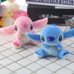 2pcs/set Kawaii Stitch Plush Toy Keychains Stuffed Soft PP cotton Phone Charm Strap Bag Pendant 7x6.5cm