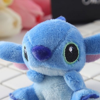 2pcs/set Kawaii Stitch Plush Toy Keychains Stuffed Soft PP cotton Phone Charm Strap Bag Pendant 7x6.5cm