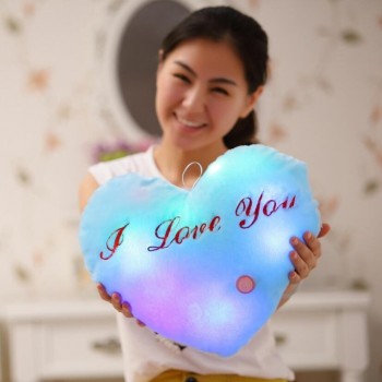 Creative Luminous Love Pillow Cushion Colorful Glowing Pillow Plush Doll Led Light Toys Gift For Girl Kids Christmas Birthday