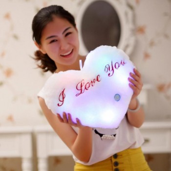 Creative Luminous Love Pillow Cushion Colorful Glowing Pillow Plush Doll Led Light Toys Gift For Girl Kids Christmas Birthday