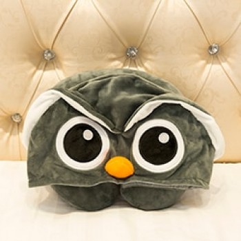 Cartoon Animals U Shape Neck Pillow with Hoodie Travelers Car Airplane Kids Adults Pink Unicorn/Cat/Owl/Pig/Totoro Plush Pillow