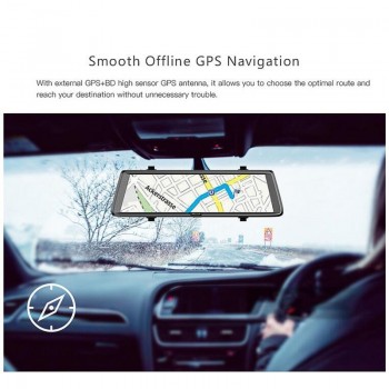 QUIDUX  10 IPS 4G Car DVR Rearview Mirror ADAS GPS Navigetor FHD 1080P Video Camera Recorder Bluetooth WIFI 16G Android Dashcam
