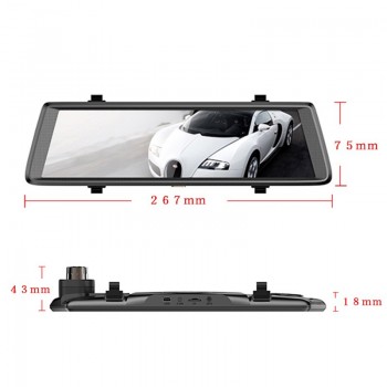 QUIDUX  10 IPS 4G Car DVR Rearview Mirror ADAS GPS Navigetor FHD 1080P Video Camera Recorder Bluetooth WIFI 16G Android Dashcam
