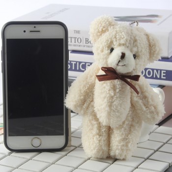 13.5cm Kawaii Milk Teddy Bear keychain Plush toy Doll Pendant Soft PP Cotton Stuffed Animals Bear Bag Ornaments Accessories