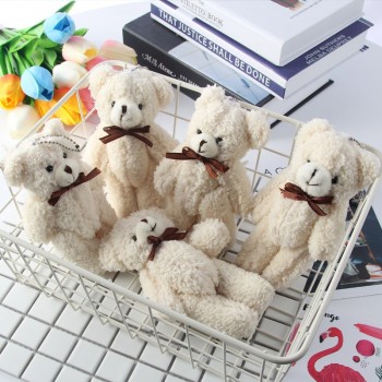 13.5cm Kawaii Milk Teddy Bear keychain Plush toy Doll Pendant Soft PP Cotton Stuffed Animals Bear Bag Ornaments Accessories