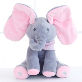 Funny Hide and Seek Plush Toys Elephant Bear Dog Rabbit Pig Electric Speaking Singing Doll Musical Toys for Christmas 16 Models