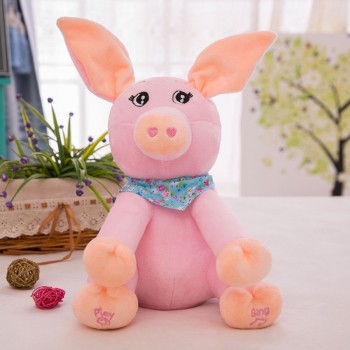 Funny Hide and Seek Plush Toys Elephant Bear Dog Rabbit Pig Electric Speaking Singing Doll Musical Toys for Christmas 16 Models