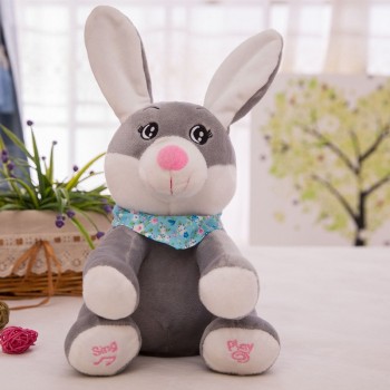Funny Hide and Seek Plush Toys Elephant Bear Dog Rabbit Pig Electric Speaking Singing Doll Musical Toys for Christmas 16 Models