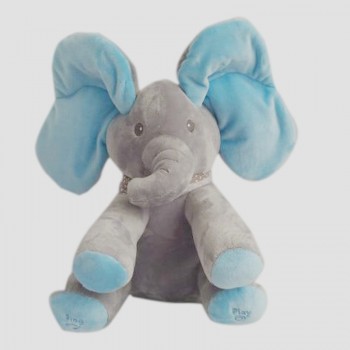 Funny Hide and Seek Plush Toys Elephant Bear Dog Rabbit Pig Electric Speaking Singing Doll Musical Toys for Christmas 16 Models