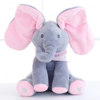 Funny Hide and Seek Plush Toys Elephant Bear Dog Rabbit Pig Electric Speaking Singing Doll Musical Toys for Christmas 16 Models
