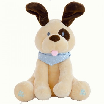 Funny Hide and Seek Plush Toys Elephant Bear Dog Rabbit Pig Electric Speaking Singing Doll Musical Toys for Christmas 16 Models