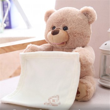 Funny Hide and Seek Plush Toys Elephant Bear Dog Rabbit Pig Electric Speaking Singing Doll Musical Toys for Christmas 16 Models