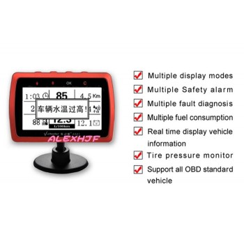 The Latest Version Car Utility Vehicle Diagnostic Trip Computer A501 with TPMS, Fuel Consumption Meter Universal OBD Car Doctor