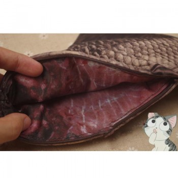 Fish Shaped Pen Bag Zippered Pencil Case Simulated Original Toy Bag Wallet Cosmetic Make Up Bag Pen Storage