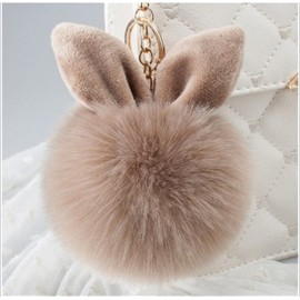 New Mini Plush Kawaii Rabbit Fur Ball keychain Cute Fashion Kids Plush Dolls Pom Pom Soft fluffy Charm Baby For Girls Women gift