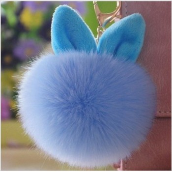 New Mini Plush Kawaii Rabbit Fur Ball keychain Cute Fashion Kids Plush Dolls Pom Pom Soft fluffy Charm Baby For Girls Women gift