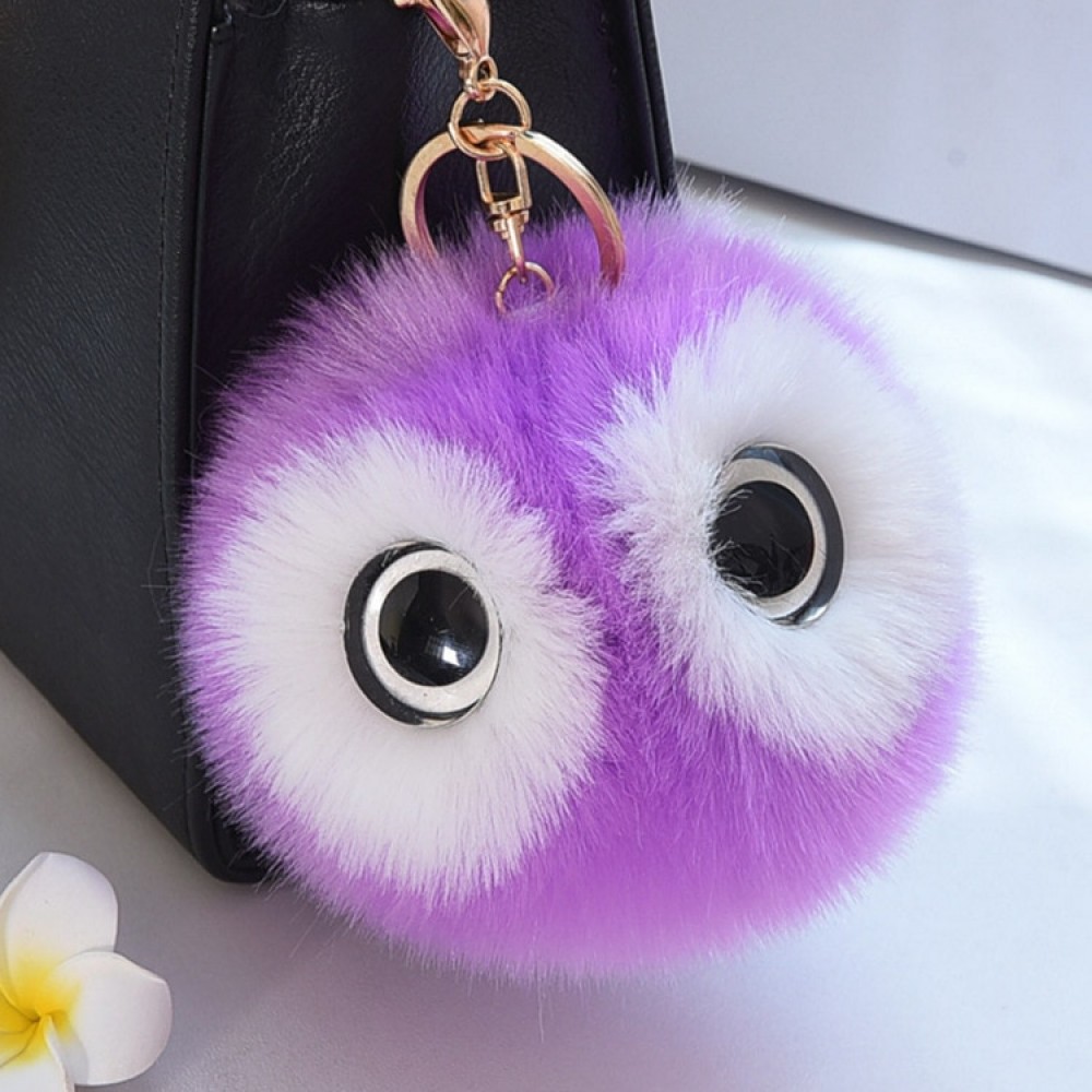 New Mini Kawaii Cute owl Fur Ball Plush Toys keychain Soft Fashion Cute Kids Key Holder Dolls fluffy Charm Baby Girls Women gift
