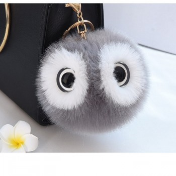 New Mini Kawaii Cute owl Fur Ball Plush Toys keychain Soft Fashion Cute Kids Key Holder Dolls fluffy Charm Baby Girls Women gift