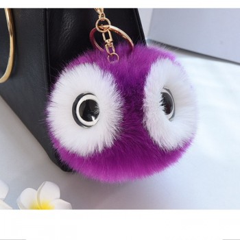 New Mini Kawaii Cute owl Fur Ball Plush Toys keychain Soft Fashion Cute Kids Key Holder Dolls fluffy Charm Baby Girls Women gift
