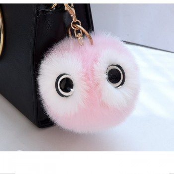 New Mini Kawaii Cute owl Fur Ball Plush Toys keychain Soft Fashion Cute Kids Key Holder Dolls fluffy Charm Baby Girls Women gift