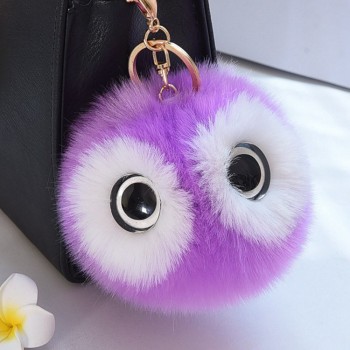 New Mini Kawaii Cute owl Fur Ball Plush Toys keychain Soft Fashion Cute Kids Key Holder Dolls fluffy Charm Baby Girls Women gift