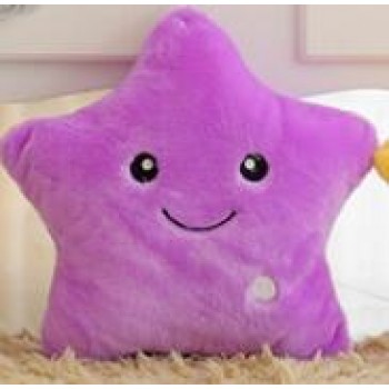 40x35cm Luminous pillow Christmas Toys, Led Light Pillow,plush Pillow, Colorful Stars Pentagram,kids Toys, Birthday Gift